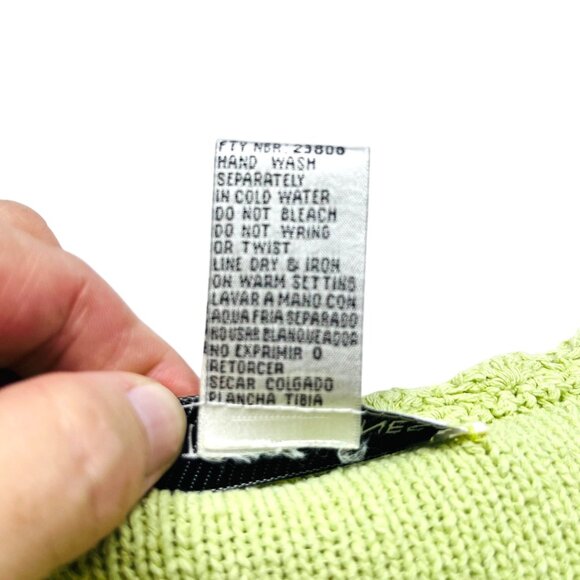 Victoria Jones Light Green Silk Knit Sweater XL With Floral & Diamond Patterns M - Picture 4 of 11